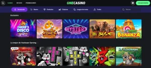Cuadrícula de juegos en el catálogo de OneCasino España
